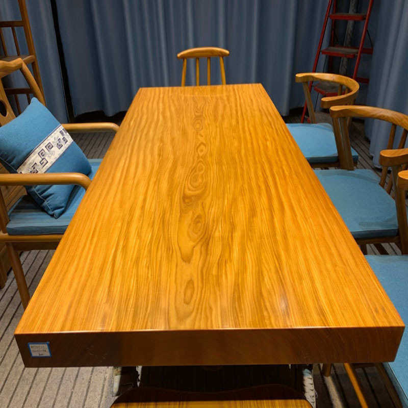 柚木实木大板会议桌 胡桃木办公书桌黑檀天然边红木茶桌餐桌一体,淘宝优惠券,粉丝福利购,淘宝优惠卷