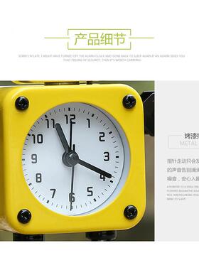 精品金属机器人闹钟 可爱卡通儿童指针式闹钟 学生闹钟 静音