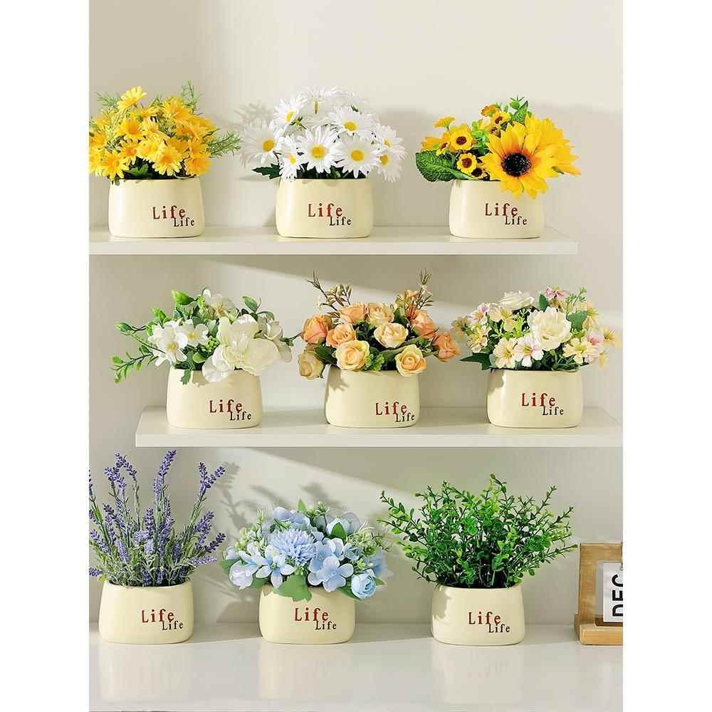 向日葵假花仿真花摆设客厅餐桌花束迷你盆栽绿植室内装饰品小摆件