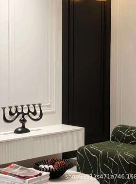 黑色台头烛台法中古风摆件家居简约五民宿餐厅LGP烛光晚餐式蜡烛