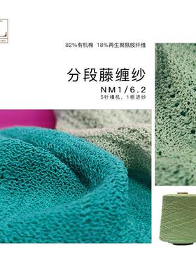 春夏新品 特色藤缠纱 分段花式纱线 棉混纺粗支纱
