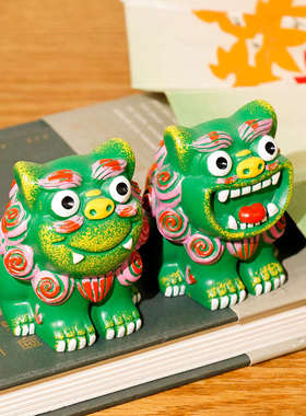 狮三百|瞪眼小狮子礼物可爱动物桌面装饰摆件装饰保平安文创卧室