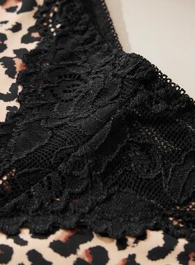 Ice silk low waisted women's underwear, lace patchwork