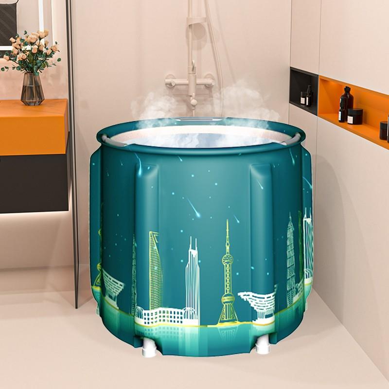 泡澡桶大人洗澡桶可坐折叠沐浴桶成人儿童家用小户型加厚全身 - 图0