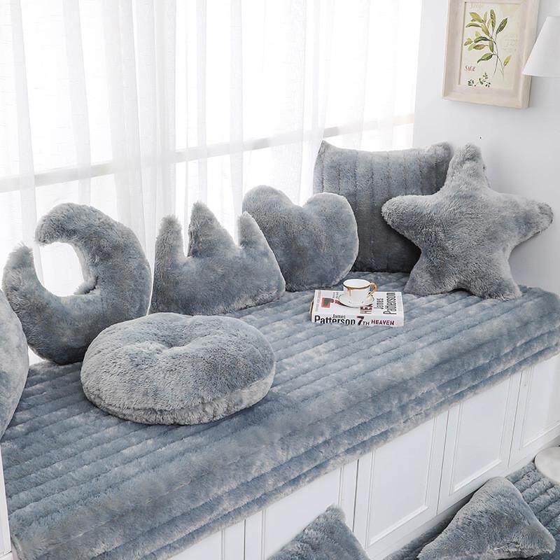 Korean plush bay window mat, window sill mat, children's room decoration, non-slip floor-to-ceiling window mat, balcony mat, universal for all seasons