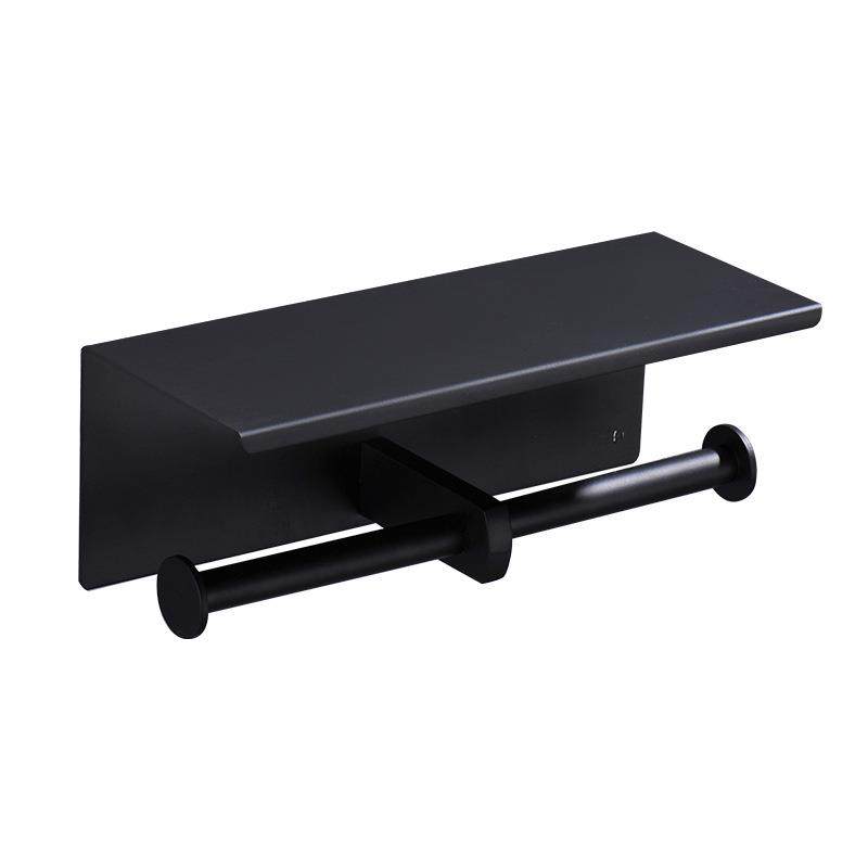 SUS304双卷黑色纸巾架厕所放纸架手机厕纸架卫生间纸巾盒纸巾架,淘宝优惠券,粉丝福利购,淘宝优惠卷