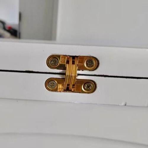 折叠餐桌五金配件 木门铰链内嵌合页 十字暗藏180度桌面折叠合页 - 图1