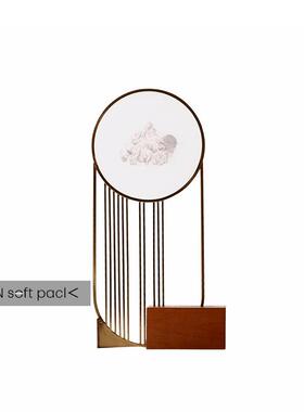 新中式酒桌面金属屏艺术条摆线件样板间售ES-A6432楼处店玄关客风