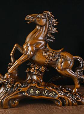 中式马到成功树脂工艺品办公室老板桌面摆件开业送礼家居装饰品