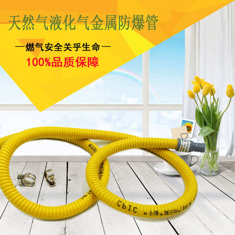 天然气液化气金属软管防爆防鼠咬热水器专用软管燃气灶煤气灶配件 - 图1