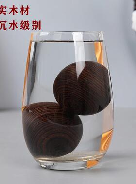 紫光檀手球健身球盘球实心手把件老年人康复训练文玩实木无漆盘玩