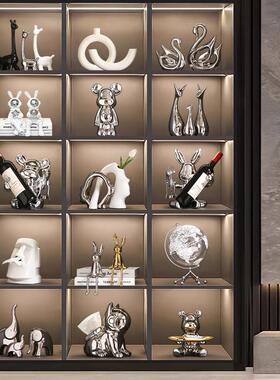 轻奢高档酒柜装饰品摆件套装高端大气现代客厅电视餐柜家居饰品