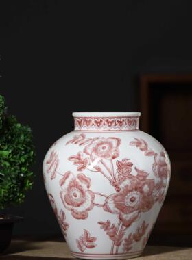 新中式复古中国风陶瓷花瓶摆件青花瓷高级感轻奢插花中式装饰瓷瓶