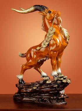 《领头羊》招财摆件纯铜生肖羊工艺礼品摆饰三羊开 泰办公室桌客