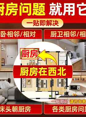鸱吻摆件厨房西北角避火龙招财厨房门对门龙九子专用原创金属贴纸