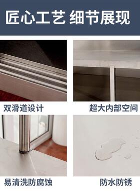 不锈钢推拉门工作台厨房操作台厨房专用案板桌子酒店打荷台