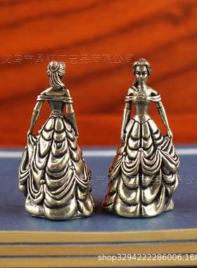 2026卡通动漫美女与野兽贝儿公主模型家具桌面摆件装饰黄铜工艺品