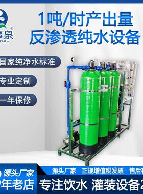 厂家直销1吨每小时去离子软化生产纯净水处理单级反渗透设备