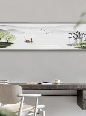 网红新中意式山画客国厅沙头背墙挂画装饰画发禅水墨画水卧室景床