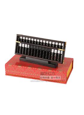 老红木迷你算盘摆件实木儿童学生珠心算盘木质风水摆饰开 业乔迁