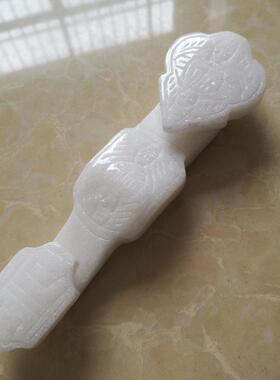 天然白玉如意摆件家具饰品佛堂客厅福寿如意摆设吉祥如意