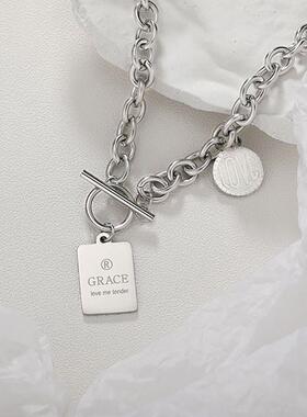 潮流甜酷项链女嘻哈小众设计级感锁骨链百搭毛衣链新款配饰