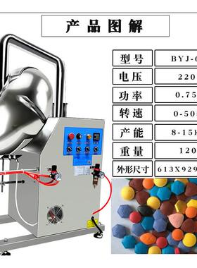 厂家包衣机种子糖果药品包膜设备智能不锈钢薄膜包小型滚筒糖衣机