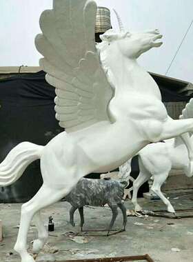 玻璃钢天马雕塑广场公司骏马马群雕塑摆件各种天马动物摆件