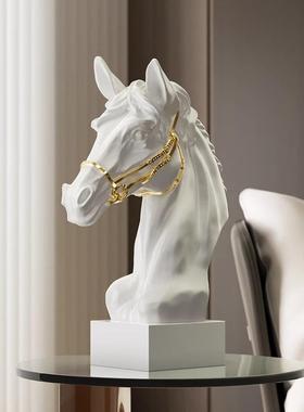 现代马头雕塑立体装饰品客厅玄关电视柜酒柜艺术摆件乔迁新居礼物