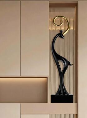 现代轻奢福禄双全鹿摆件客厅电视柜装饰玄关壁龛竖高乔迁新居礼物