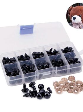 100pcs 6-24mm Black Plastic Safety Eyes For Toys Doll Craft