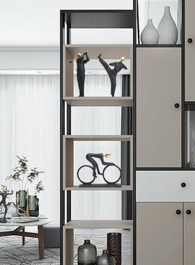 北欧风金色运动人物雕塑装饰现代简约家居电视酒柜摆设抽象工艺品