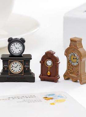创意古典覆古老式时钟闹钟 娃娃屋diy装饰品配件迷你桌面小摆件