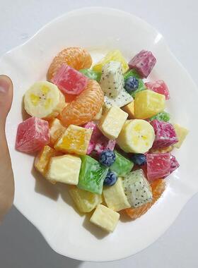 彷真沙拉模型水果蔬菜食物切块片装饰拼盘自助西餐厅样品展示道具