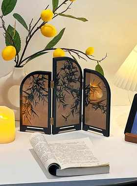 过年茶台茶桌屏风装饰摆件氛围隔断客厅桌面入户玄关电视柜