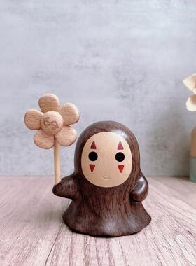 宫崎骏Q版无脸男摆件可爱实木桌面装饰ins风手里有钱花送朋友礼物