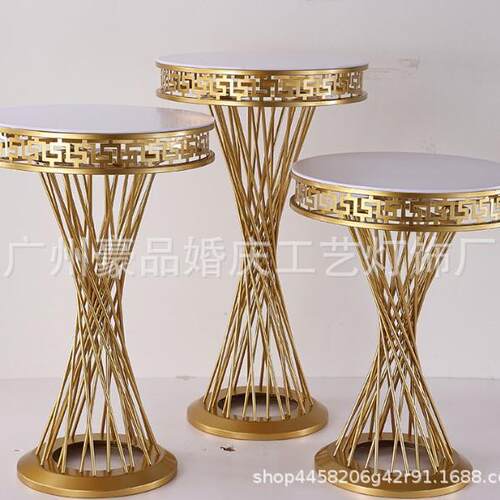 新品热销新中式复古创意婚礼气氛布置艺术雕花可拆分装饰甜品台 - 图3