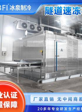 隧道式速冻机可连续性冻结各类食品产量可从每小时300kg-8吨节能