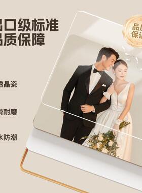 定制婚纱照挂墙洗照片做成相框床头结婚照登记精修水晶打印加放大