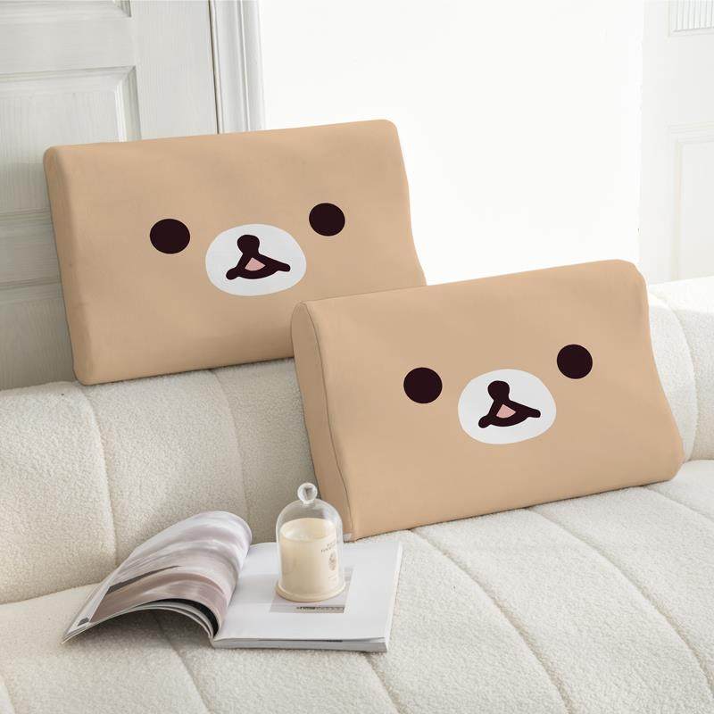 卡通轻松熊牛奶绒乳胶枕套40*60儿童30*50乳胶枕四季通用可拆洗,淘宝优惠券,粉丝福利购,淘宝优惠卷