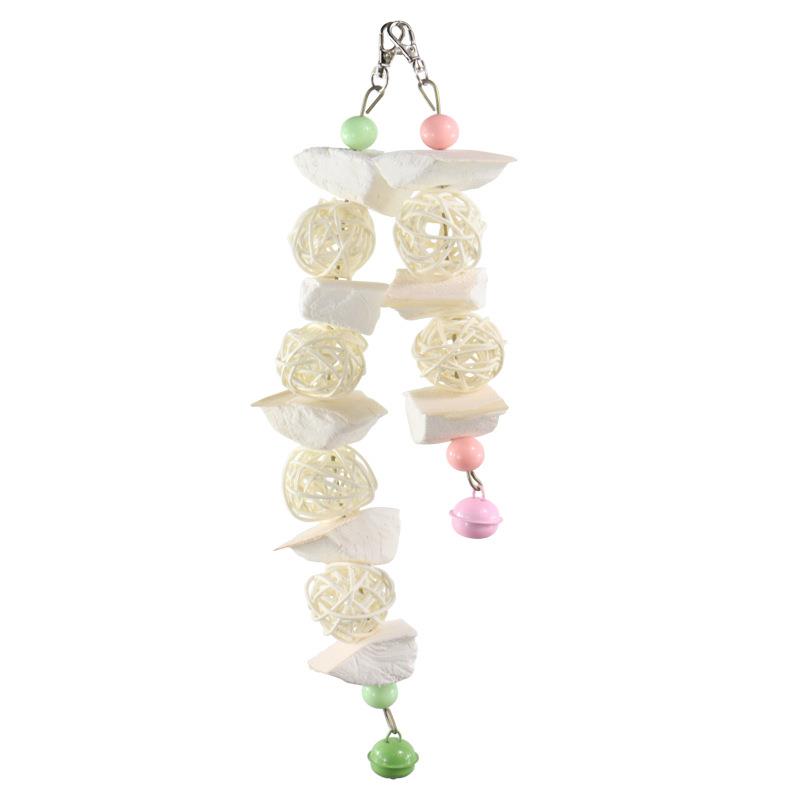 墨鱼骨玄凤虎皮牡丹鹦鹉补钙磨牙用品用具鸟食仓松鼠吊串啃咬玩具 - 图3