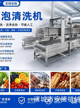 韭菜小青葱净菜加工设备 果蔬气泡清洗机 西蓝花生菜喷淋洗菜机