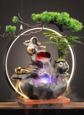 引进财富和宝葫芦流水饰品，搬迁新家，办公室饰品，别墅，家庭客