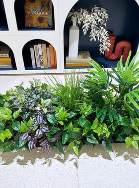喜语木花箱绿彷真花箱假混花艺室外广草场花绿植摆件饭厅搭咖啡馆