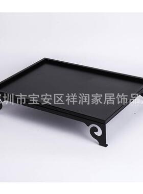 新中式现代金属提篮托盘分隔盒摆件样板房客厅茶几会所家居饰品