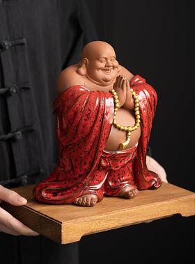 久造中式大肚弥勒佛陶瓷招财笑佛佛像摆件客厅玄关办公室装饰品
