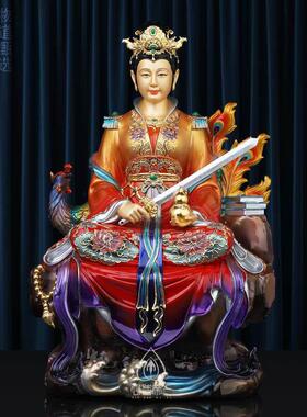 台湾鎏金九天玄女纯铜神像九天圣母铜像黄铜九天玄女娘娘神像摆件