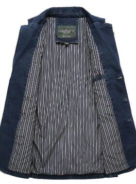 Men's denim suit, men's cotton denim mini suit, suit jacket