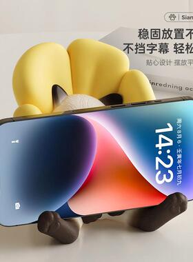 暹罗支猫咪工位治架愈情绪摆件手机可桌面暹罗猫花爱钥匙收纳玄关