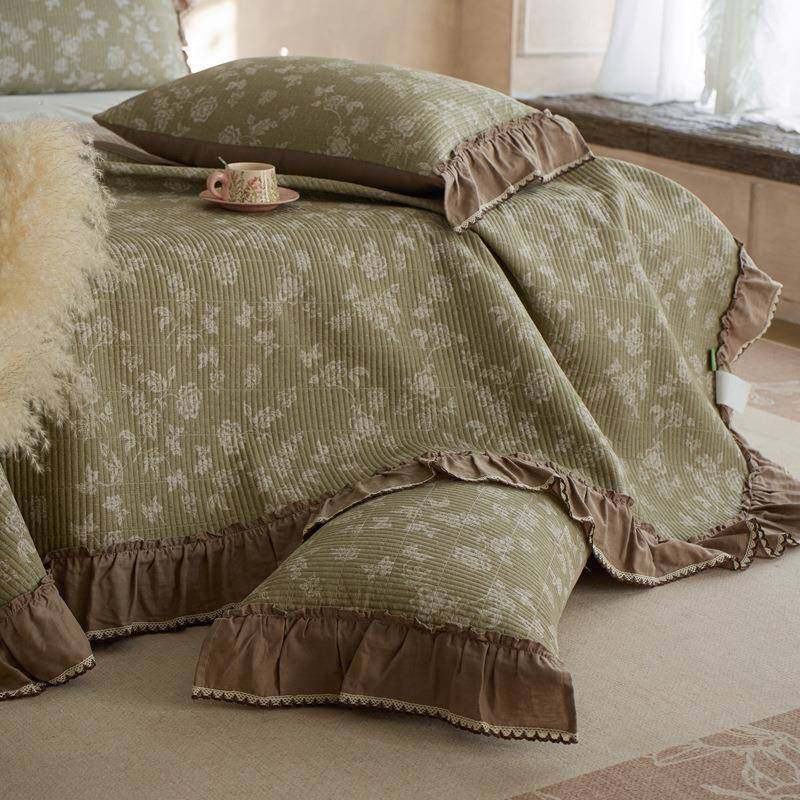 法式复古风全棉双层纱床盖韩式花边款纯棉绗缝加厚防滑床单被单,淘宝优惠券,粉丝福利购,淘宝优惠卷